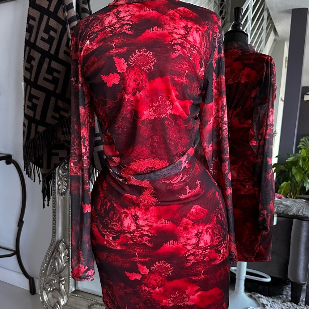 PLT red dragon dress